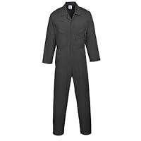 Portwest Mens Liverpool Zip Up Protective Workwear Coverall (Large x Regular) (Black)