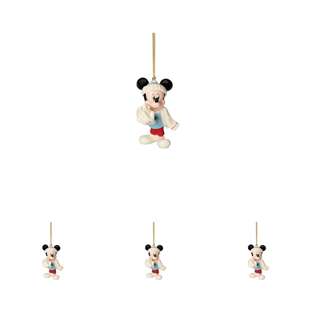 Lenox Mickey Mouse Hanging Ornament (Pack of 4) - Porcelain - Christmas Image