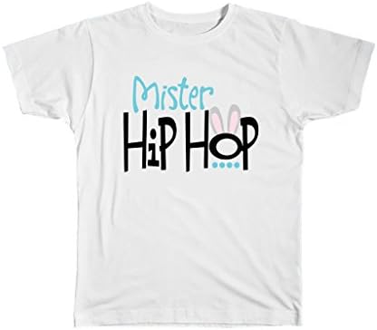 Kim Fit Fab Boy's Mister Hip Hop Easter TShirt Large White