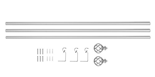 Sheffield Home, AMG, and Enchante Accessories, Twisted Cage Curtain Rod, 42 to 120-Inch, Silver - Thumbnail 6