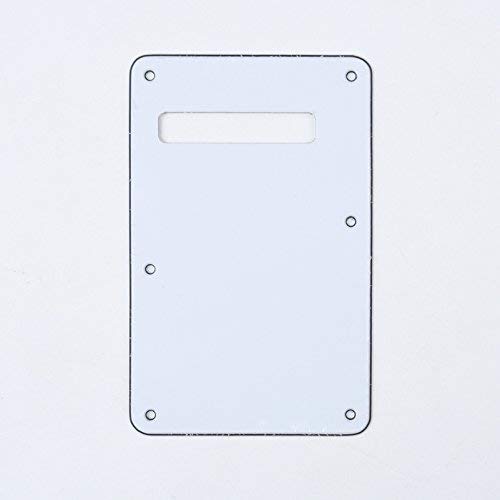 Musiclily 6 Hole Strat Back Plate Tremolo Spring Cover for Fender USA/Mexican Standard Stratocaster Modern Style Electric Guitar, 3Ply White โ image 1