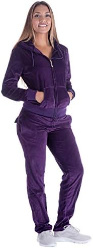 Facitisu Tracksuit for Women Set Piece Joggers Velour Jogging