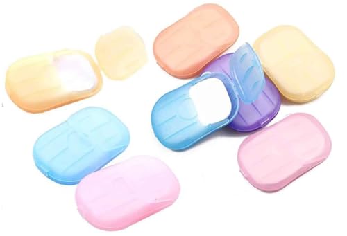 DPWOUM 800 Sheets Colorful Disposable Soap Paper 8 Boxes Hand Cleaner Fragrance Mini Color Soaps Paper Soap Sheet for school Indoor, Outdoor,Travel,Camping Hiking
