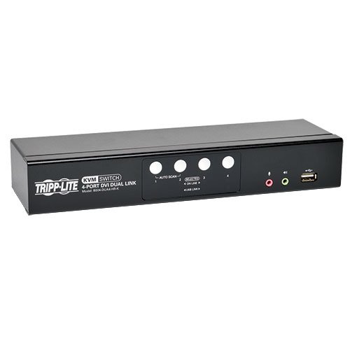 Tripp Lite 4-Port DVI Dual-Link/USB Desktop KVM Switch with Audio & Cables (B004-DUA4-HR-K)