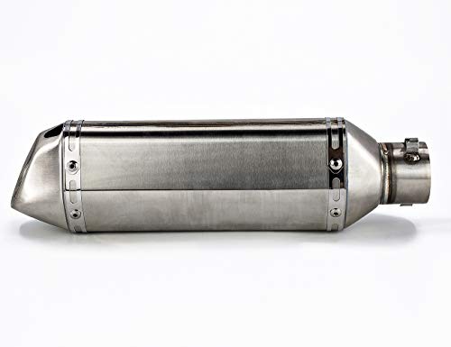 Soosee Universal Stainless Steel 1.5-2" Inlet Motorcycles Scooters Exhaust Muffler Pipe with Removable DB Killer for Z750 CBR125 CB400 Z800 ZX-6R ZX-10R GSXR