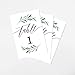Tumbalina Wedding Table Numbers (Botanical Greenery), 4x6 Calligraphy Foil Design, Double Sided, (Botanical Greenery, 1-25)