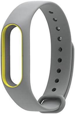Replacement Wristband for Mi Band 2, Ollivan Double Color Design Silicon Replace Strap Waterproof Cover for Xiaomi OLED Fitness Tracker 2.0 (Silicon Strap Gray)