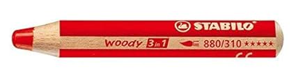 3 x Stabilo Woody 3-in-1-Bleistift, multifunktional, Jumbo-Größe – Schwarz (880/310)