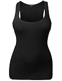 MBE Women's Plus Size Racer Back Sleeveless Scoop Neck Tank Tops