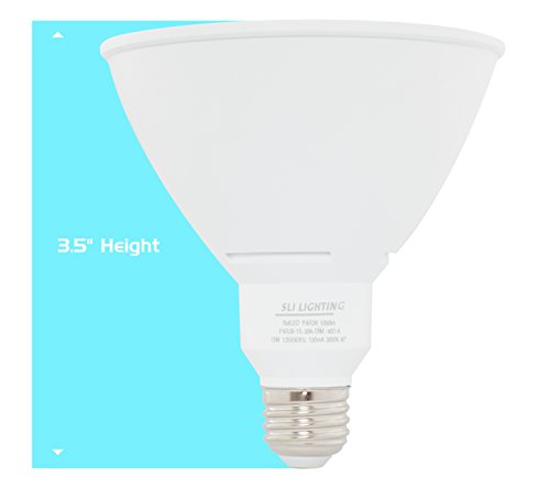 SLI Lighting PAR38 LED Flood Light - Dimmable PAR38 LED Bulbs - 15W - 90W Equivalency - 25,000Hr Lifetime - Energy Star Rated -3000K - 2 Pack
