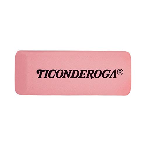 TICONDEROGA Pink Carnation Erasers, Wedge, Medium, Pink, 2-5/16 x 13/16 x 7/17 Inches, 3-Pack (38943 - //medicalbooks.filipinodoctors.org
