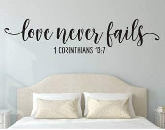 Enid545Anne Love Never Fails Decal Vinyl Sticker Bible Verse Wall Decor Wedding Sign Corinthians Vinyl Decal Vinyl Sticker Love is Patient Love is Kind Love Never Fails Vinyl Sign