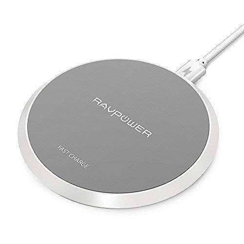 Wireless Charger RAVPower Qi Certified 10W Fast Wireless Charging Pad for Samsung Galaxy S9+ S9 S8 Note 8, Standard Wireless Charge Compatible iPhone X 8 Plus 8 and More (NO Adapter) (White)