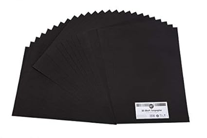 Perfect Ideaz Cartoncini Di Carta Da Zucchero Neri 50 Fogli Di Colore Nero In Formato A3 Colorazione Integrale Spessore 130gm² Fogli Per