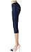 ISOLDE Skinny Capri Jegging Super Stretch Knit Denim for Women with Fully Functional Pockets-M, Dark Blue