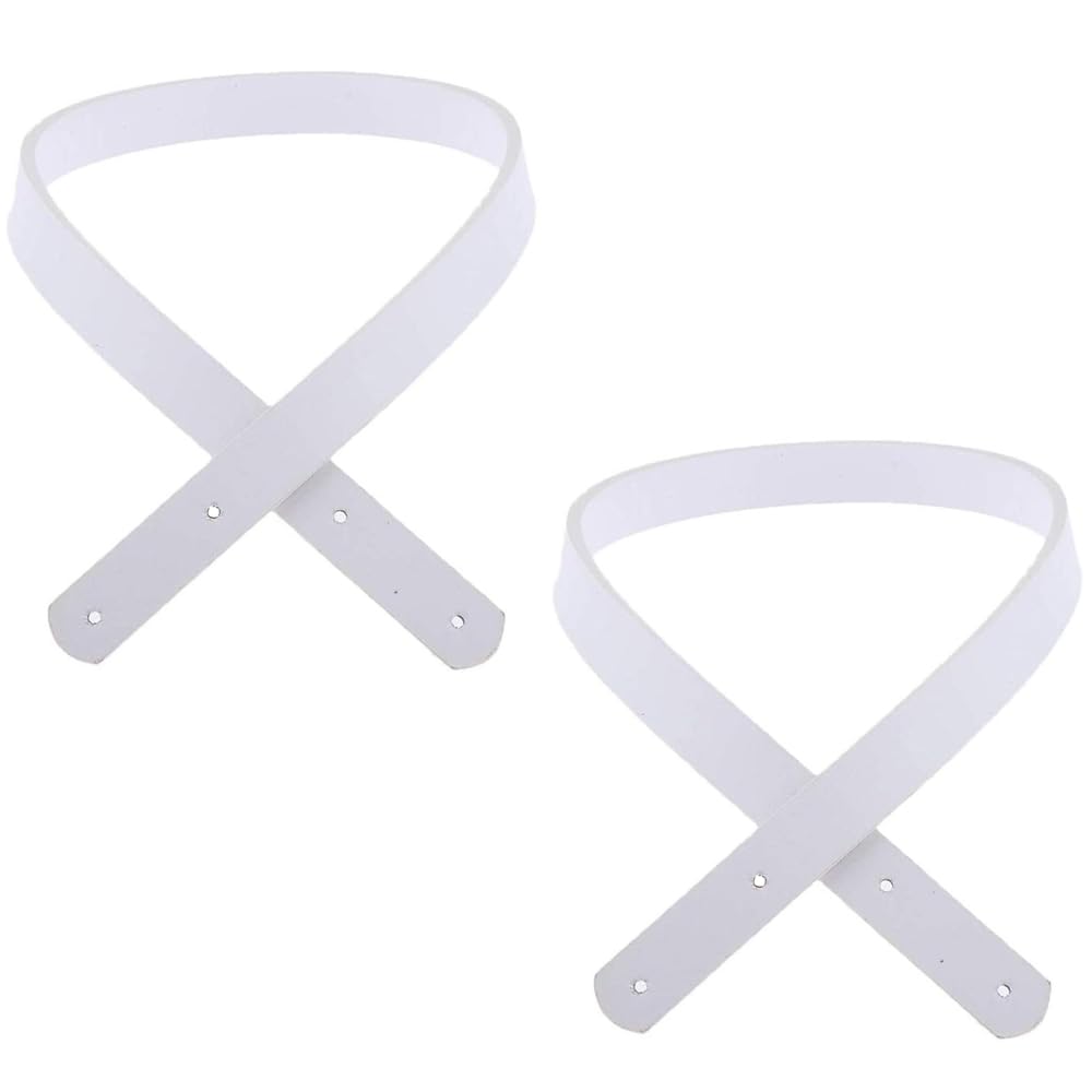 POFET 60cm Solid PU Leather Tote Bag Belt Strap Handbag Handle for Bag Making, Purse Making sew on Bag Handle Replacement a Pair (2 Pieces) - White