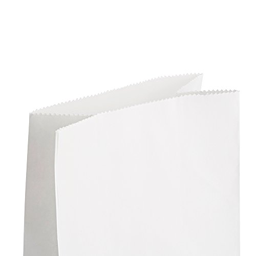 Halulu 50pcs Paper Lunch Bags, Bread Bags,Durable Kraft Paper Bags, Paper Snack Bags, Paper Grocery Bags(6.1x3.9x12, white) - Thumbnail 3