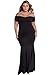Foryingni Women's Plus Size Off Shoulder Long Formal Dress 3XL Black