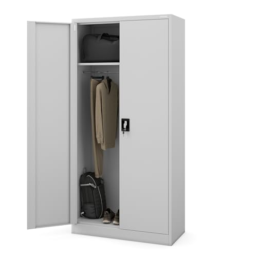 Jan Nowak Kleiderschrank abschliessbar, Bueroschrank mit Kleiderstange