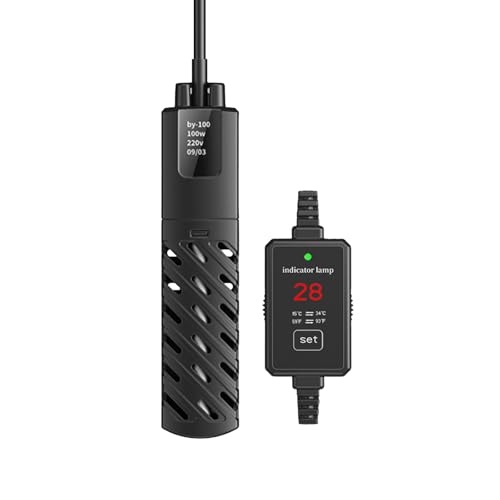 SUSOO 100W Aquarium Heater with Temperature Digital Display, Safe Submersible Automatic Constant Temperature Fish Tank Heater with 20°C-34°C（68℉-93℉）Constant Temperature Control for Fish & Turtle Tank