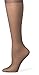 Hanes Silk Reflections Women's Silky Sheer Sandalfoot Kneehighs, Barely Black, One Size (Pack of 6)