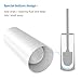 Homemaxs Toilet Brush and Holder【2019 Upgraded】Stainless Steel Longer Handle Enlarged Bottom Toilet Bowl Cleaner Brush Set for Bathroom Toilet