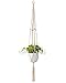 Mkono Macrame Plant Hanger Long Hanging Planter 50 Inch (Fit Large Pot Up to 9 Inch) Indoor Outdoor Ceiling Plant Holder Basket Boho Home Decor