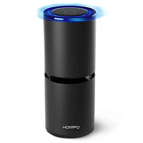HOMPO Car Air Purifier Air Portable Air Ionizer Remove Dust for Home Reduce Odor and Allergies from Mold, Smoke, Dust, Pollen and Pet Dander Black