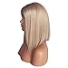 DOINSHOP Straight Bob Hair Cut Blonde Wig Density Remy Human Hair Blunt Cut Brazilian Wig for Women 14 inch