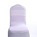 Teffim BrightDay 13Colors 100PCS Stretch Wedding and Party Chair Decorations Chair Bands with Buckle Spandex Chair Sashes Bows Bands for Banquet Ceremony Reception (White)