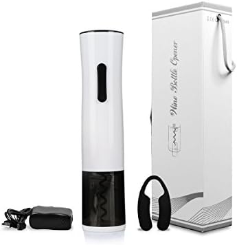 Freegoing Electric Wine Opener Set Automatic Wine Bottle Corkscrew With Foil Cutter Charger (White)