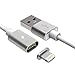 Magnetic Charging Cable for iPhone, Lightning USB Magnet Charger Apple Charge Cord Accessories for  iPhone 5 5S 6 6S Plus 7 7Plus 8 X iPod iPad (Silver)