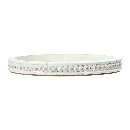 Creative CoOp White Round Decorative Wood Tray Pricepulse