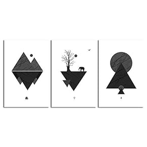 3 Piece Canvas Wall Art-Abstract Geometric-Canvas Prints Home Artwork Decoration for Living Room,Bedroom - 16"x24" x 3 Panels