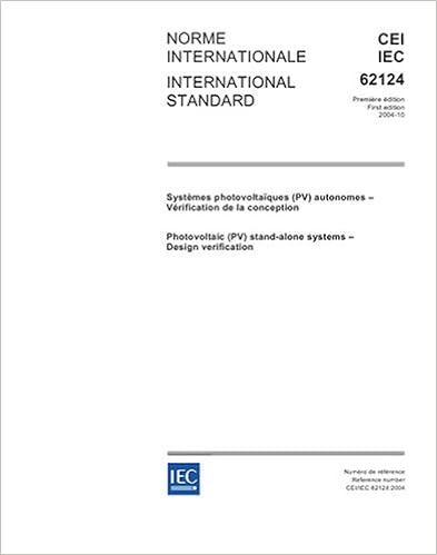 Iec 62124 Ed 1 0 B 2004 Photovoltaic Pv Stand Alone Systems
