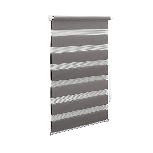 OBdeco Double Roller Blind, Duo Roller Blind with Klemmfix, No Drilling for Windows, Translucent and Darkening