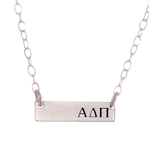 Desert Cactus Alpha Delta Pi Sterling Silver Horizontal Bar Necklace Greek Sorority Letter with Adjustable Chain ADPi Desert Cactus Alpha Delta Pi Sterling Silver Horizontal Bar Necklace Greek Sorority Letter with Adjustable Chain ADPi