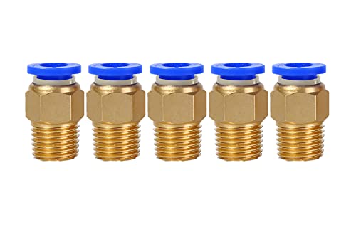 Pneumatic Push In Connector 1/8 Inch to 6 mm Pack of 5 Industrial Quality