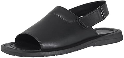 Handmade Genuine Dress Leather Sandals for Men with Adjustable Strap on Heel