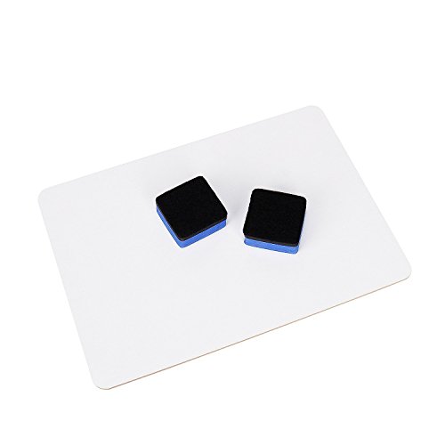 Dry Erase Boards - Quantity Lap Board Pack with 20 Boards, 20 Felt Erasers - Without Markers - 20 Whiteboards + Eraser - Thumbnail 3