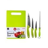 Cutting Board Set Plus Kitchen Knives - Includes Cutlery Chef's, Utility, Paring Cooking Knives, Knife Sharpener, Chopping Board Set, Professional Chef Knife Set for Kitchen, New