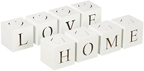 S/4 caja con luz de led blanco 2/m mdf 8 x 8 x 32 cm (LOVE): Amazon.es: Hogar
