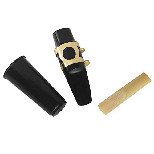 ACCOCO Alto Sax Saxophone Plastic Mouthpiece with Cap Metal Buckle Reed Kit for Alto Saxophone Saxophone Parts with Storage Bag - Thumbnail 5