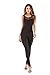 Women Mesh Stitching Back Keyhole Sleeveless See Through Jumpsuit and Romper Black