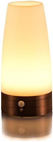 Brighome Wireless Motion Sensor LED Night Light 3 Modes Battery Powered LED Table Lamp,Sensitive Lights Stairway Bedroom/Bathroom Hallway Emergency Camping Lamp For Kids Nursery Child House (Round)