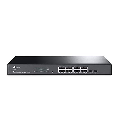 TP-Link TL-SG2218 16-Port Gigabit Managed Netzwerk LAN Switch mit 2 SFP-Slots (19 Zoll Rack-Montage, Zentrales Cloud-Management, Omada-SDN, IPv6, QoS,
