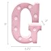 Barnyard Designs Metal Marquee Letter G Light Up Wall Initial Nursery Letter, Home and Event Decoration 9 Inch (Baby Pink)
