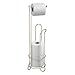iDesign Classico Metal Toilet Tissue Roll Reserve Organizer for Bathroom, Compact Organizer, Holds 4 Rolls of Toilet Paper, Satin Silver