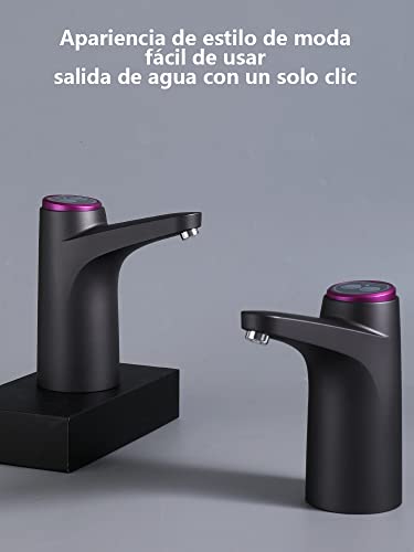 JESWO Dispensador de Agua Garrafon, Bomba para Garrafon de Agua | Portátil USB Recargable Bomba de Agua garrafon, Garrafon Dispensador Eléctrica Inalámbrica para Barbacoas, Casa