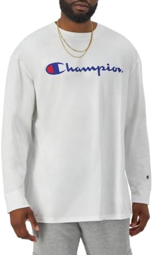 Maglietta da Uomo, Classica a Maniche Lunghe, Comoda, Morbida, per Uomo (Reg. Or Big & Tall), Bianco, S